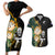 South Africa Protea and New Zealand Couples Matching Short Sleeve Bodycon Dress and Hawaiian Shirt Go All Black-Springboks Rugby with Kente And Maori LT9 Black Green - Polynesian Pride