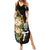 South Africa Protea and New Zealand Summer Maxi Dress Go All Black-Springboks Rugby with Kente And Maori LT9 Women Black Green - Polynesian Pride