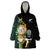 South Africa Protea and New Zealand Wearable Blanket Hoodie Go All Black-Springboks Rugby with Kente And Maori LT9 One Size Black Green - Polynesian Pride