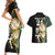 Custom South Africa Protea and New Zealand Couples Matching Short Sleeve Bodycon Dress and Hawaiian Shirt Go All Black-Springboks Rugby with Kente And Maori LT9 - Polynesian Pride