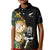 Custom South Africa Protea and New Zealand Kid Polo Shirt Go All Black-Springboks Rugby with Kente And Maori LT9 Kid Black Green - Polynesian Pride