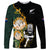 Custom South Africa Protea and New Zealand Long Sleeve Shirt Go All Black-Springboks Rugby with Kente And Maori LT9 Unisex Black Green - Polynesian Pride