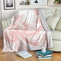 Polynesian Tribal Plumeria Lotu Tamaiti Blanket Pastel Blush - Polynesian Pride