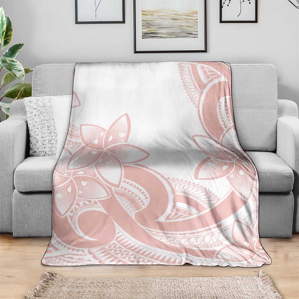 Polynesian Tribal Plumeria Lotu Tamaiti Blanket Pastel Blush - Polynesian Pride