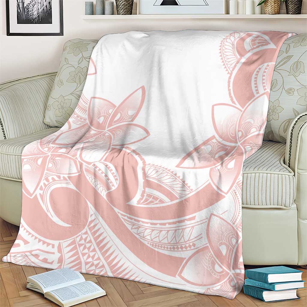 Polynesian Tribal Plumeria Lotu Tamaiti Blanket Pastel Blush - Polynesian Pride