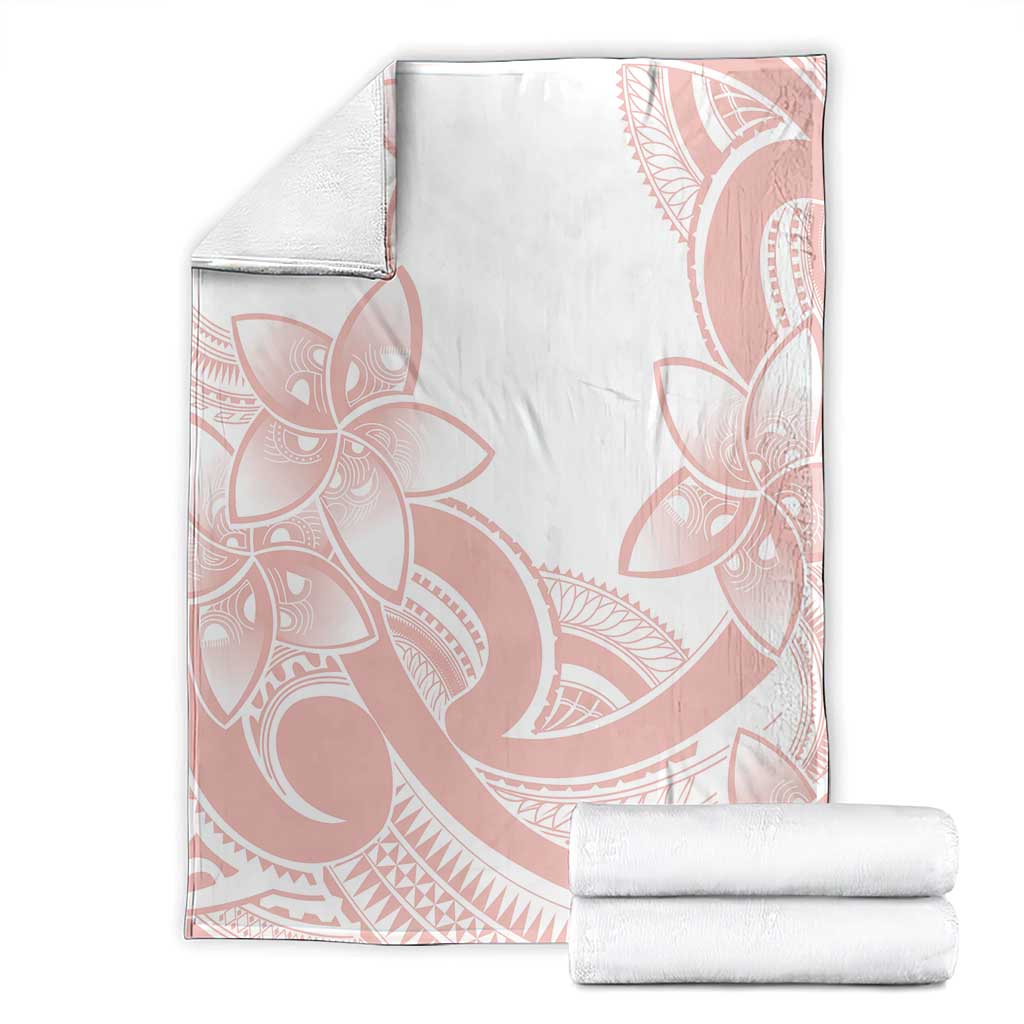 Polynesian Tribal Plumeria Lotu Tamaiti Blanket Pastel Blush - Polynesian Pride