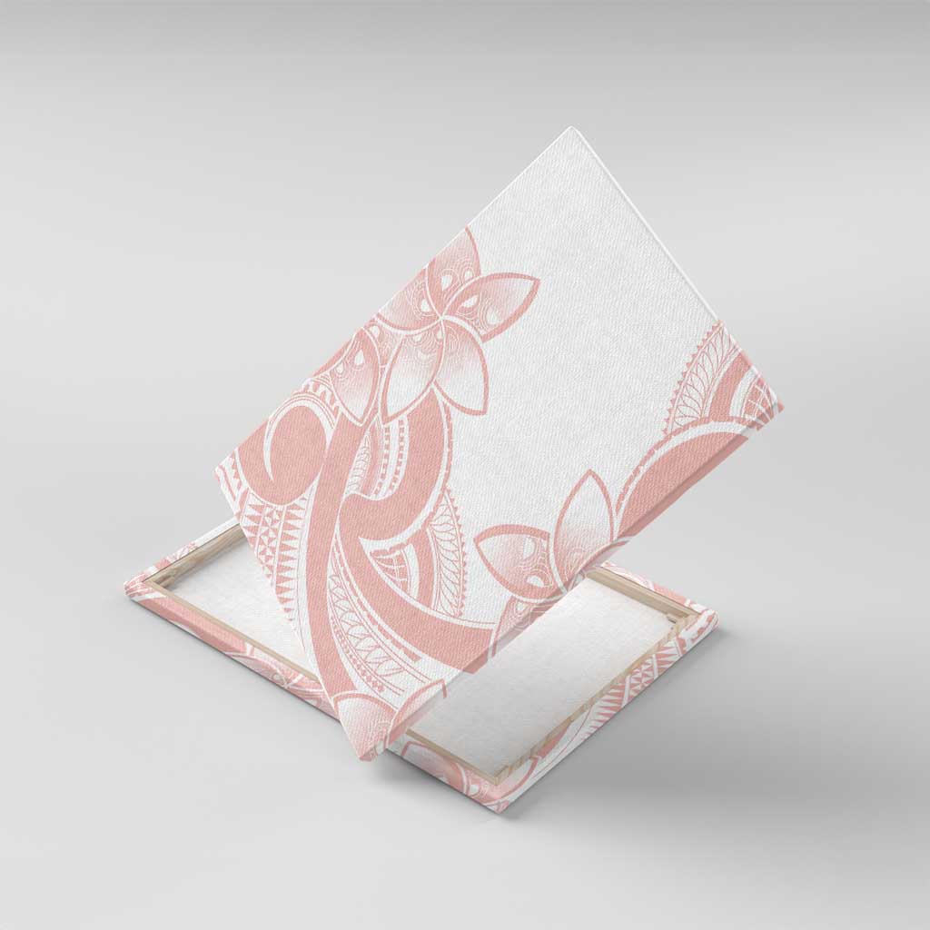 Polynesian Tribal Plumeria Lotu Tamaiti Canvas Wall Art Pastel Blush - Polynesian Pride