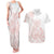 Polynesian Tribal Plumeria Lotu Tamaiti Couples Matching Tank Maxi Dress and Hawaiian Shirt Pastel Blush - Polynesian Pride