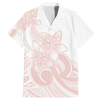 Polynesian Tribal Plumeria Lotu Tamaiti Family Matching Off Shoulder Short Dress and Hawaiian Shirt Pastel Blush - Polynesian Pride
