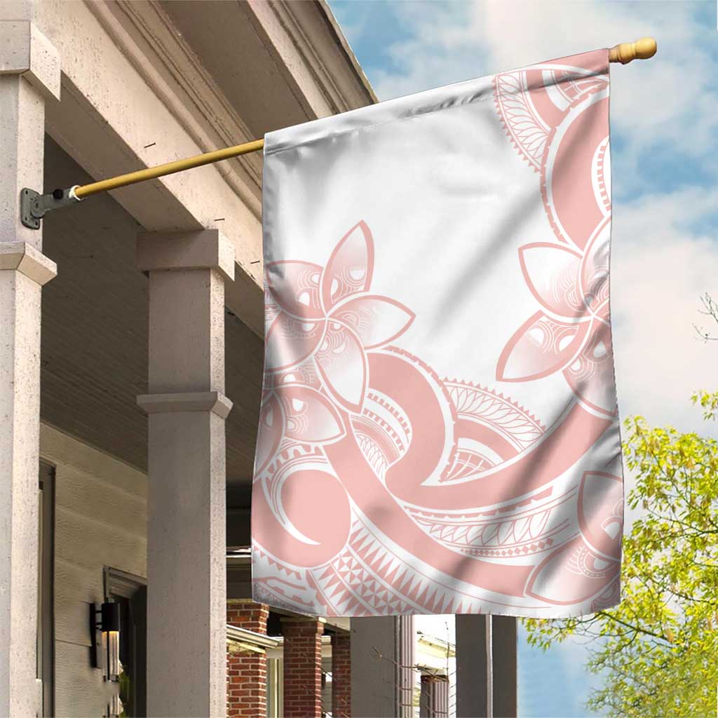 Polynesian Tribal Plumeria Lotu Tamaiti Garden Flag Pastel Blush - Polynesian Pride