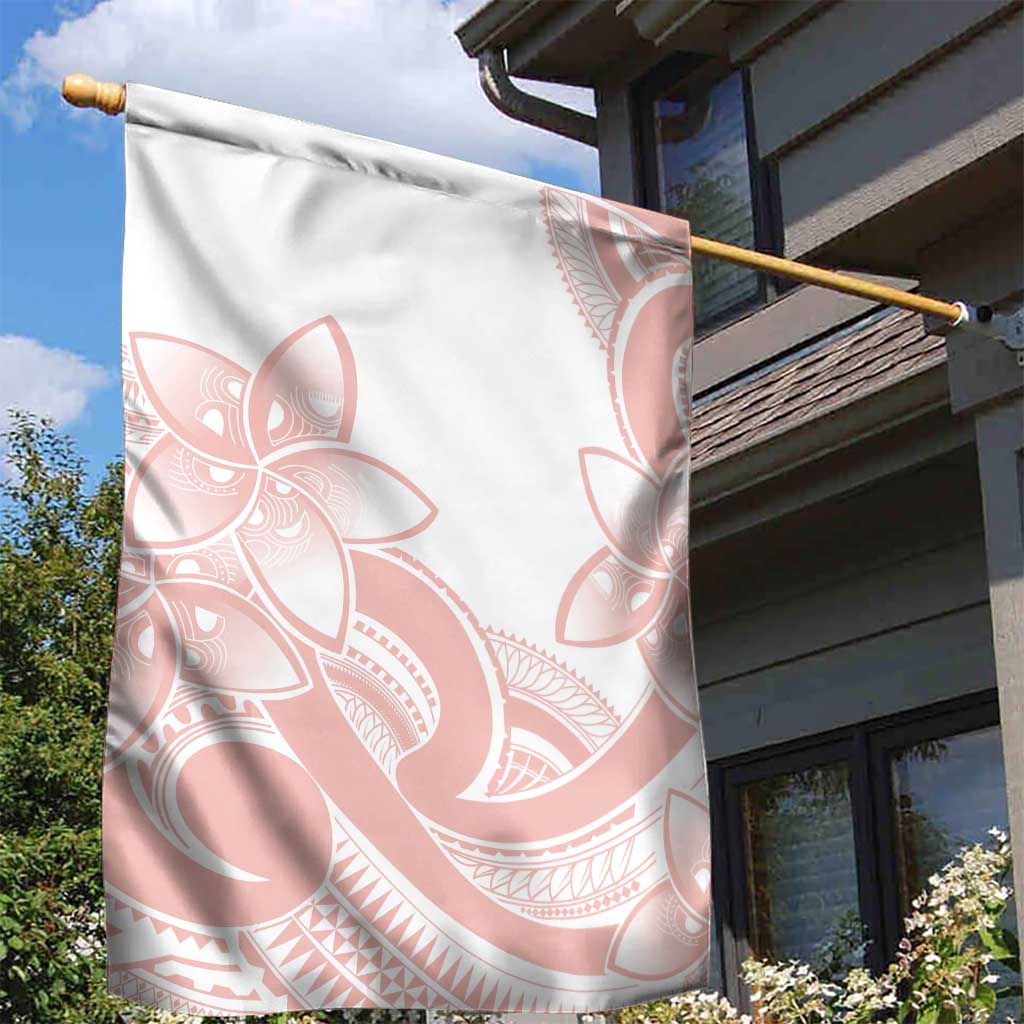 Polynesian Tribal Plumeria Lotu Tamaiti Garden Flag Pastel Blush - Polynesian Pride