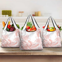 Polynesian Tribal Plumeria Lotu Tamaiti Grocery Bag Pastel Blush - Polynesian Pride