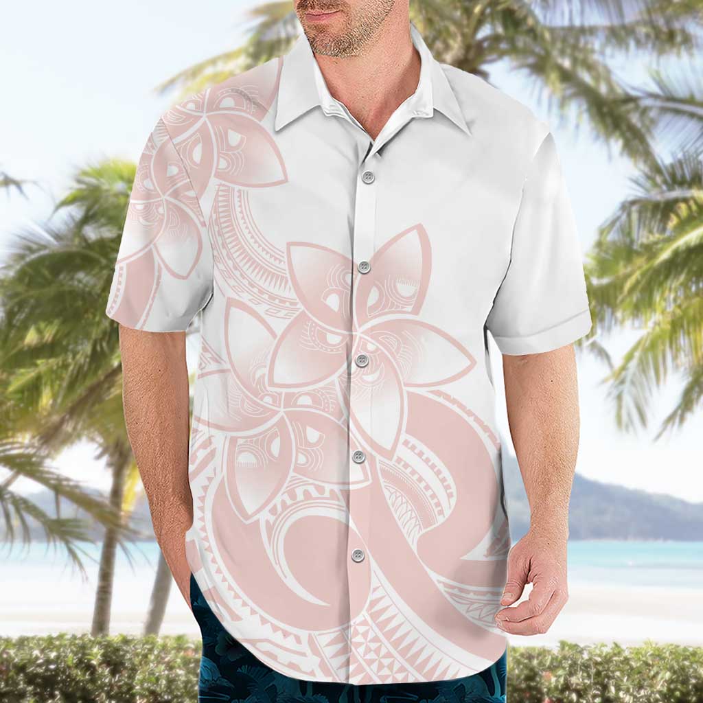 Polynesian Tribal Plumeria Lotu Tamaiti Hawaiian Shirt Pastel Blush - Polynesian Pride