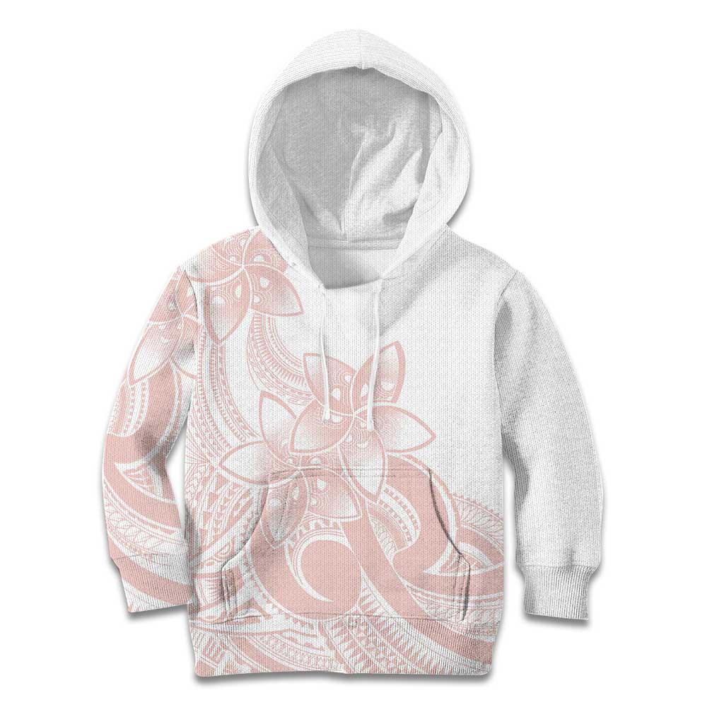 Polynesian Tribal Plumeria Lotu Tamaiti Kid Hoodie Pastel Blush - Polynesian Pride