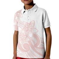 Polynesian Tribal Plumeria Lotu Tamaiti Kid Polo Shirt Pastel Blush - Polynesian Pride