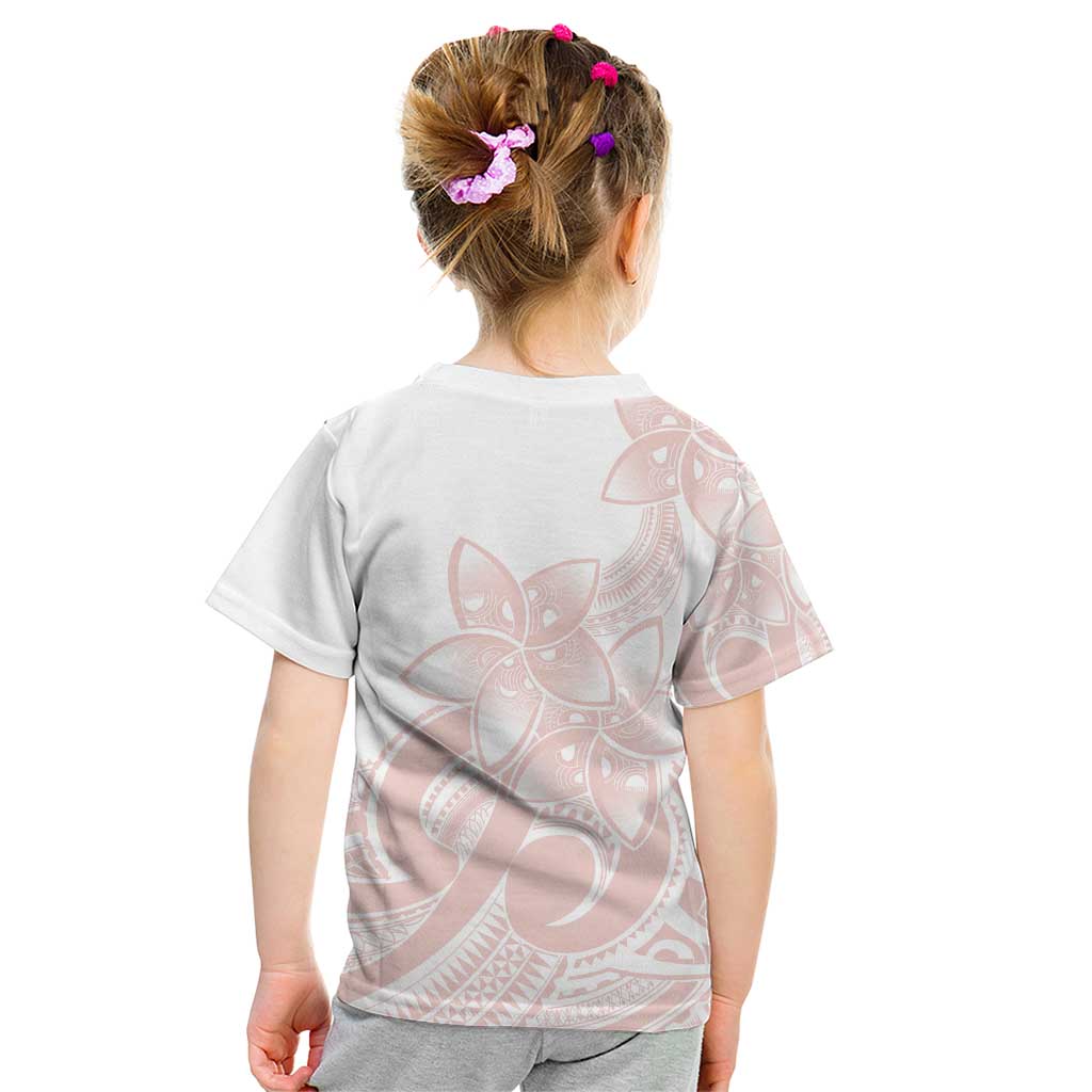 Polynesian Tribal Plumeria Lotu Tamaiti Kid T Shirt Pastel Blush - Polynesian Pride