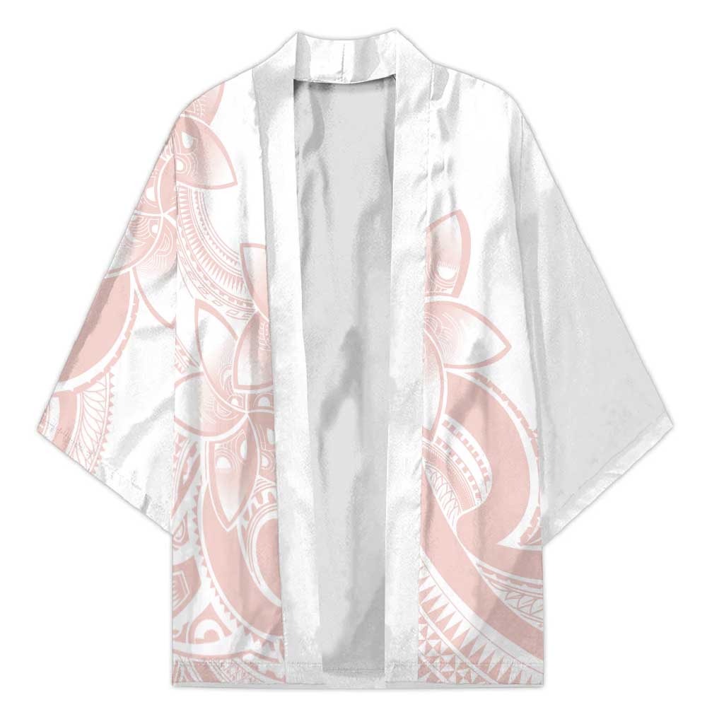 Polynesian Tribal Plumeria Lotu Tamaiti Kimono Pastel Blush - Polynesian Pride