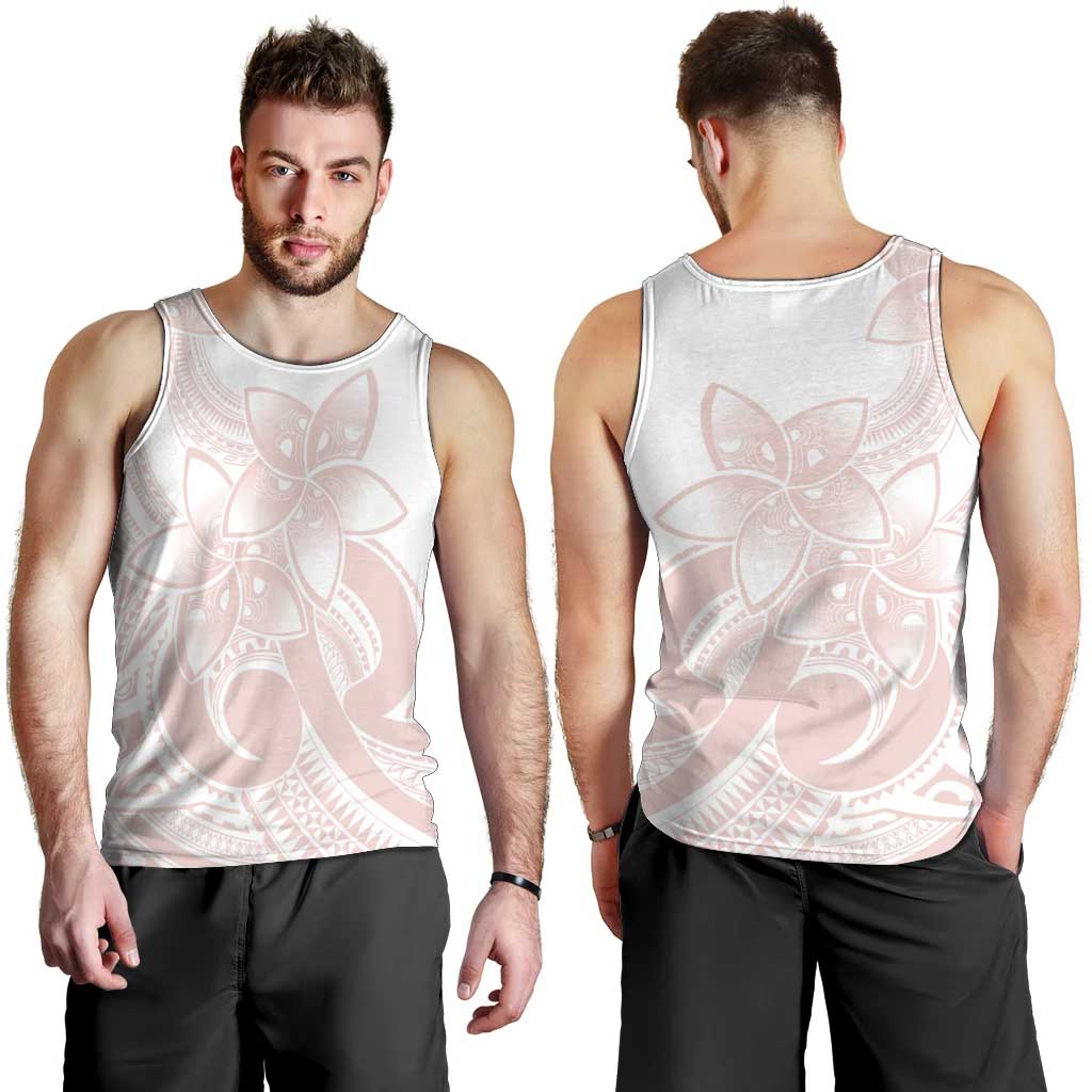 Polynesian Tribal Plumeria Lotu Tamaiti Men Tank Top Pastel Blush - Polynesian Pride