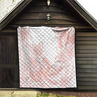 Polynesian Tribal Plumeria Lotu Tamaiti Quilt Pastel Blush - Polynesian Pride