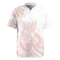 Polynesian Tribal Plumeria Lotu Tamaiti Rugby Jersey Pastel Blush - Polynesian Pride