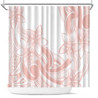 Polynesian Tribal Plumeria Lotu Tamaiti Shower Curtain Pastel Blush - Polynesian Pride