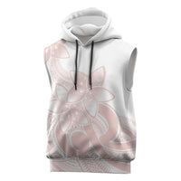Polynesian Tribal Plumeria Lotu Tamaiti Sleeveless Hoodie Pastel Blush - Polynesian Pride
