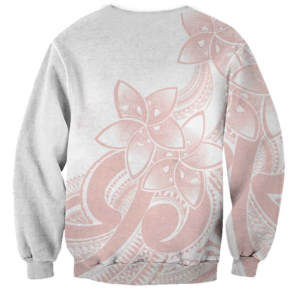 Polynesian Tribal Plumeria Lotu Tamaiti Sweatshirt Pastel Blush - Polynesian Pride