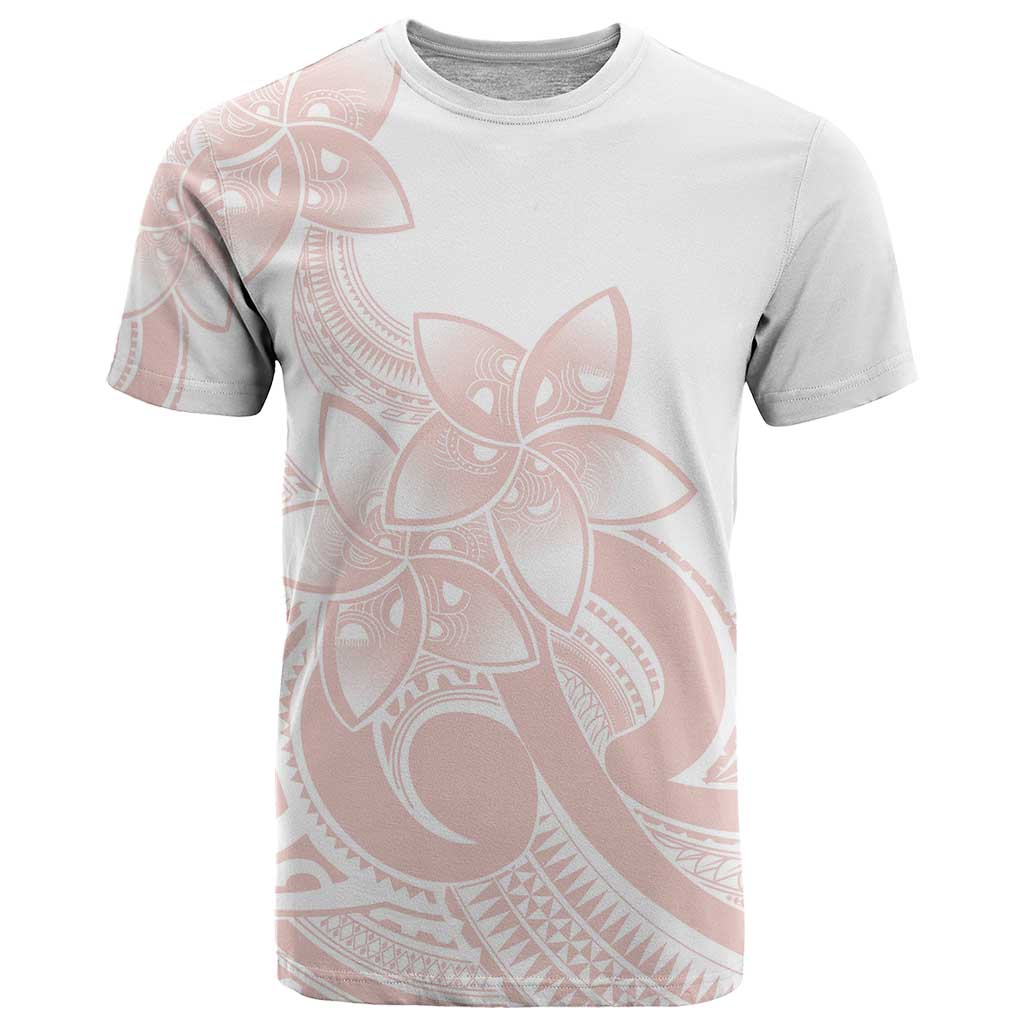 Polynesian Tribal Plumeria Lotu Tamaiti T Shirt Pastel Blush - Polynesian Pride