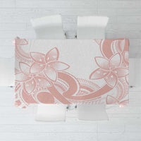 Polynesian Tribal Plumeria Lotu Tamaiti Tablecloth Pastel Blush - Polynesian Pride