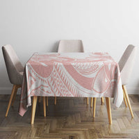 Polynesian Tribal Plumeria Lotu Tamaiti Tablecloth Pastel Blush - Polynesian Pride