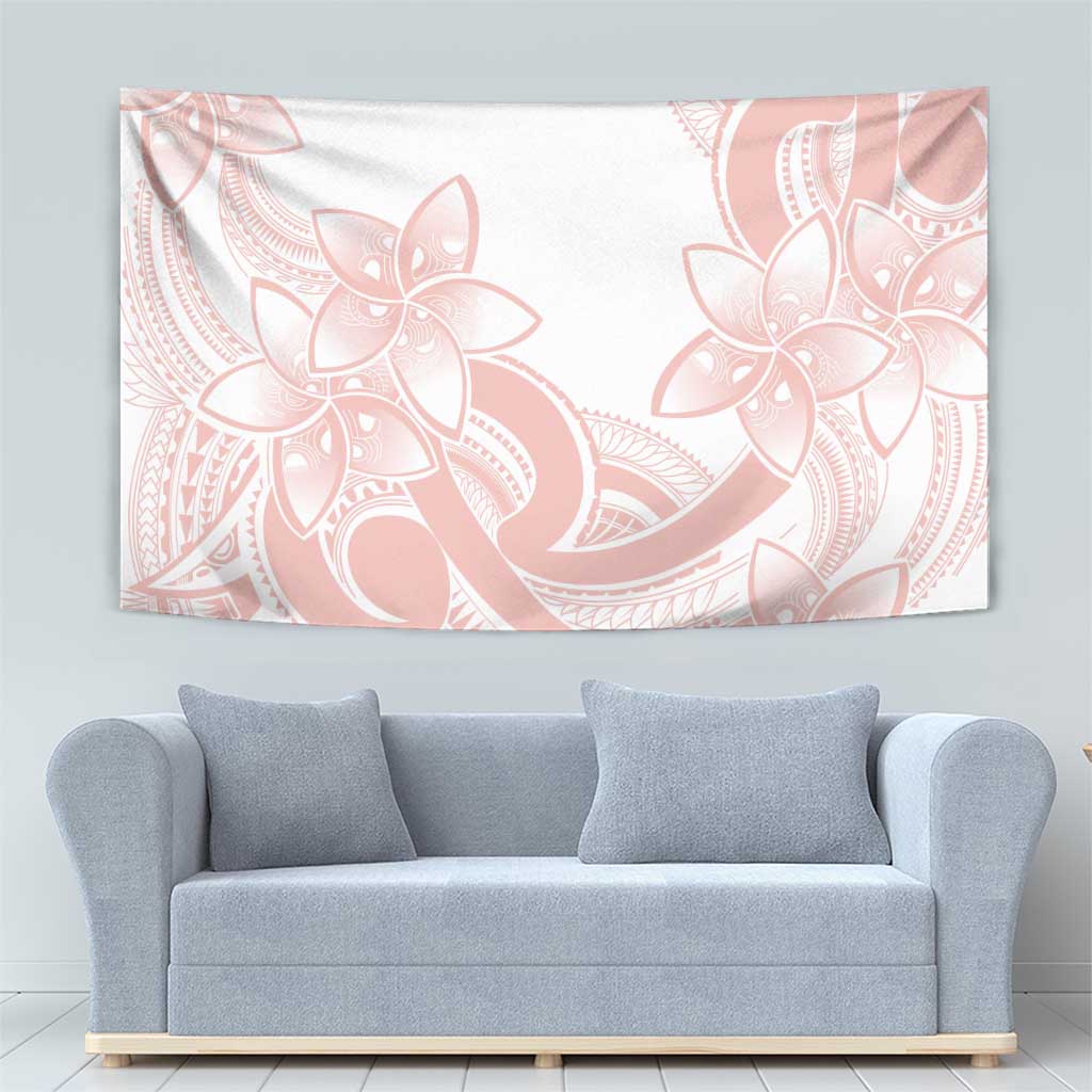 Polynesian Tribal Plumeria Lotu Tamaiti Tapestry Pastel Blush - Polynesian Pride