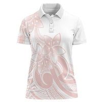 Polynesian Tribal Plumeria Lotu Tamaiti Women Polo Shirt Pastel Blush - Polynesian Pride