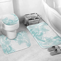 Polynesian Tribal Plumeria Lotu Tamaiti Bathroom Set Pastel Cyan - Polynesian Pride