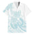 Polynesian Tribal Plumeria Lotu Tamaiti Family Matching Off Shoulder Maxi Dress and Hawaiian Shirt Pastel Cyan - Polynesian Pride