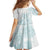 Polynesian Tribal Plumeria Lotu Tamaiti Family Matching Short Sleeve Bodycon Dress and Hawaiian Shirt Pastel Cyan - Polynesian Pride