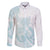 Polynesian Tribal Plumeria Lotu Tamaiti Family Matching Short Sleeve Bodycon Dress and Hawaiian Shirt Pastel Cyan - Polynesian Pride