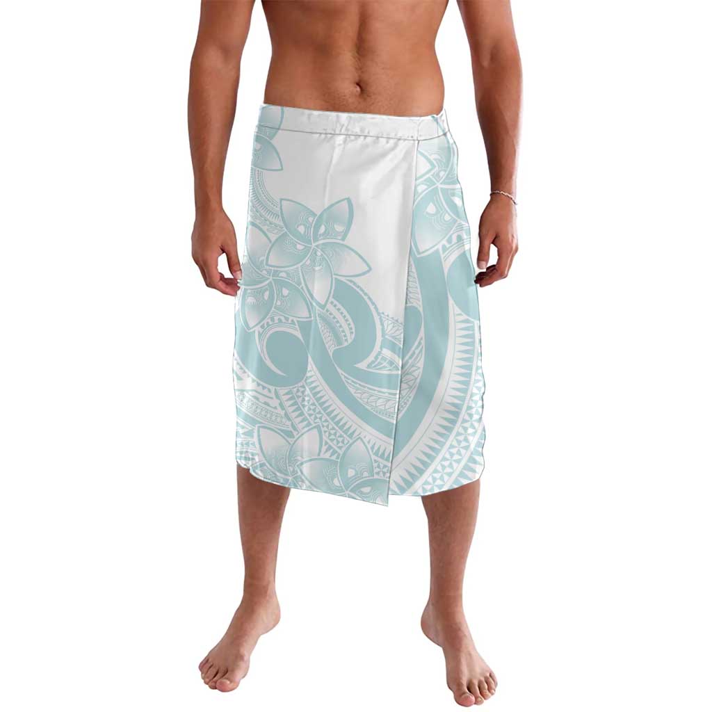Polynesian Tribal Plumeria Lotu Tamaiti Lavalava Pastel Cyan - Polynesian Pride