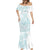 Polynesian Tribal Plumeria Lotu Tamaiti Mermaid Dress Pastel Cyan - Polynesian Pride