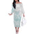 Polynesian Tribal Plumeria Lotu Tamaiti Off The Shoulder Long Sleeve Dress Pastel Cyan - Polynesian Pride