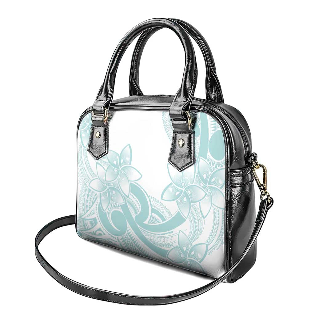 Polynesian Tribal Plumeria Lotu Tamaiti Shoulder Handbag Pastel Cyan - Polynesian Pride