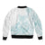 Polynesian Tribal Plumeria Lotu Tamaiti Sleeve Zip Bomber Jacket Pastel Cyan - Polynesian Pride