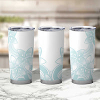 Polynesian Tribal Plumeria Lotu Tamaiti Tumbler Cup Pastel Cyan - Polynesian Pride