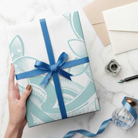 Polynesian Tribal Plumeria Lotu Tamaiti Wrapping Paper Pastel Cyan LT9 - Polynesian Pride