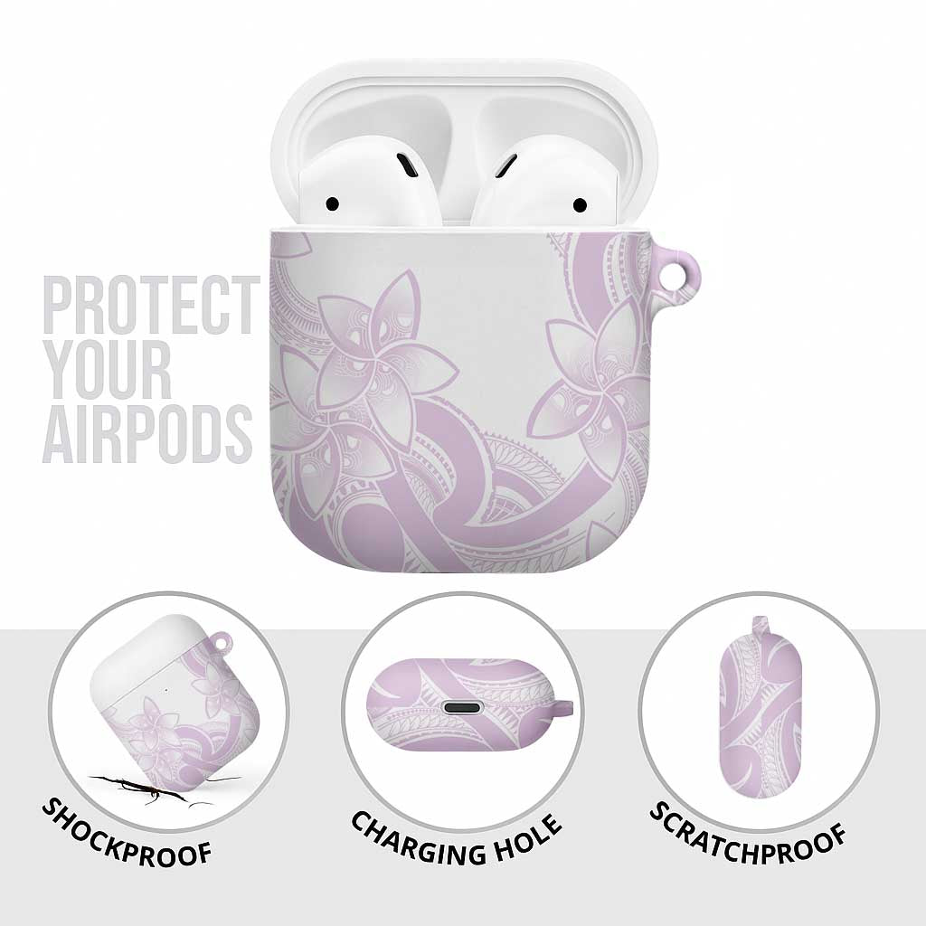 Polynesian Tribal Plumeria Lotu Tamaiti AirPods Case Pastel Mauve - Polynesian Pride