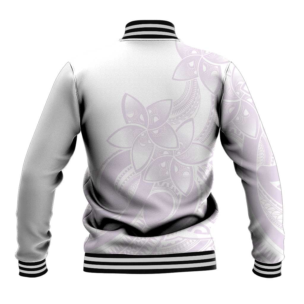 Polynesian Tribal Plumeria Lotu Tamaiti Baseball Jacket Pastel Mauve - Polynesian Pride