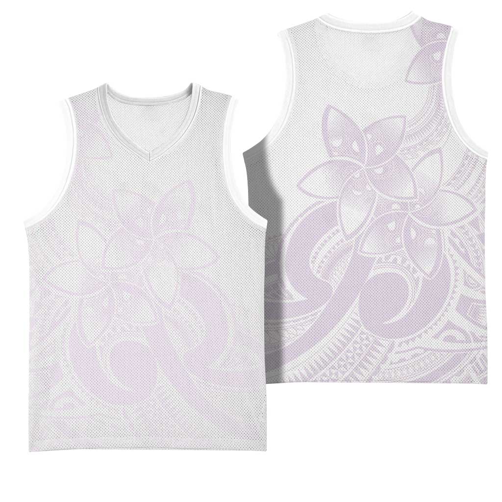 Polynesian Tribal Plumeria Lotu Tamaiti Basketball Jersey Pastel Mauve - Polynesian Pride