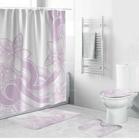 Polynesian Tribal Plumeria Lotu Tamaiti Bathroom Set Pastel Mauve - Polynesian Pride