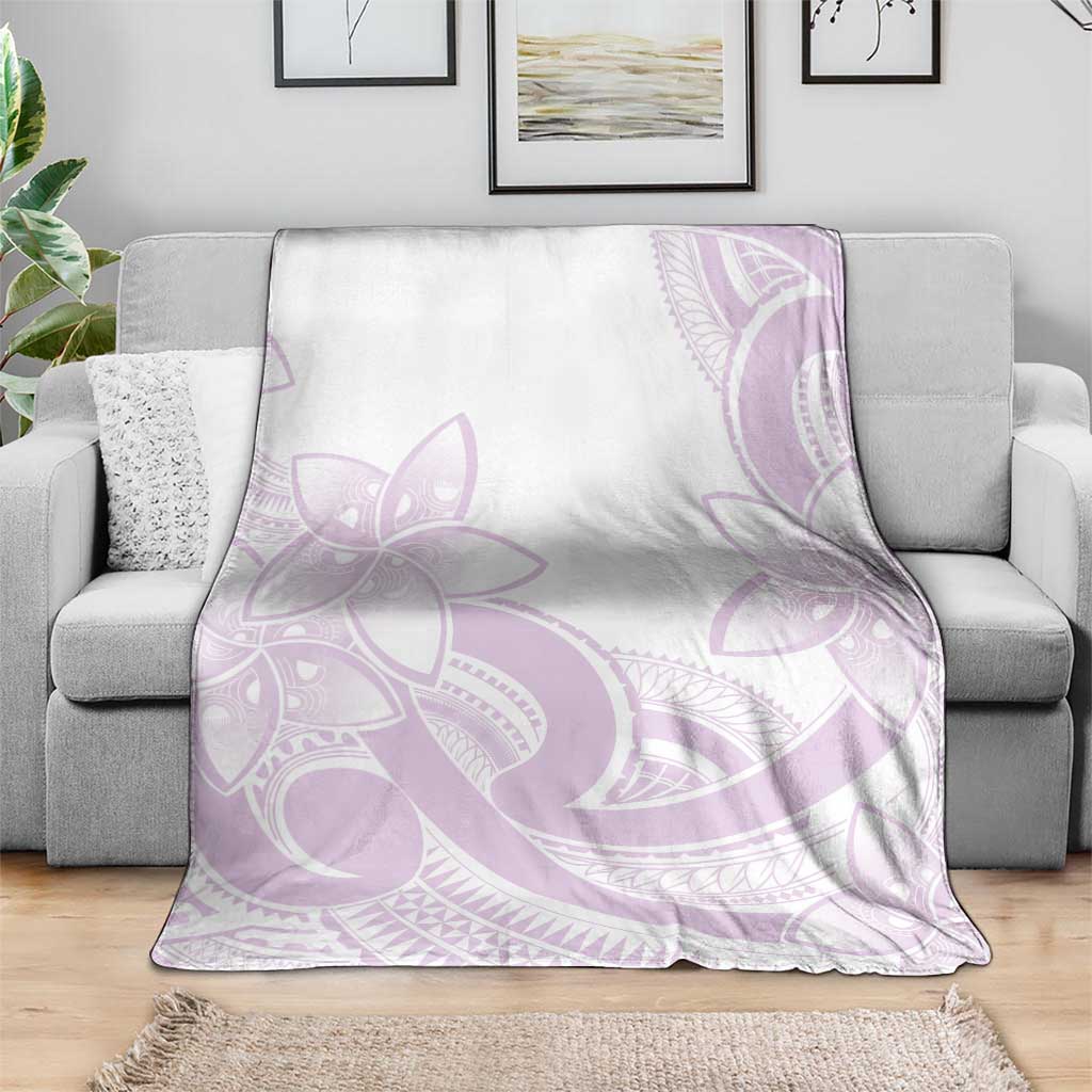 Polynesian Tribal Plumeria Lotu Tamaiti Blanket Pastel Mauve - Polynesian Pride