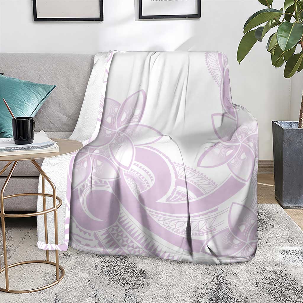 Polynesian Tribal Plumeria Lotu Tamaiti Blanket Pastel Mauve - Polynesian Pride
