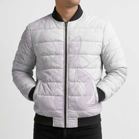 Polynesian Tribal Plumeria Lotu Tamaiti Bomber Puffer Jacket Pastel Mauve - Polynesian Pride